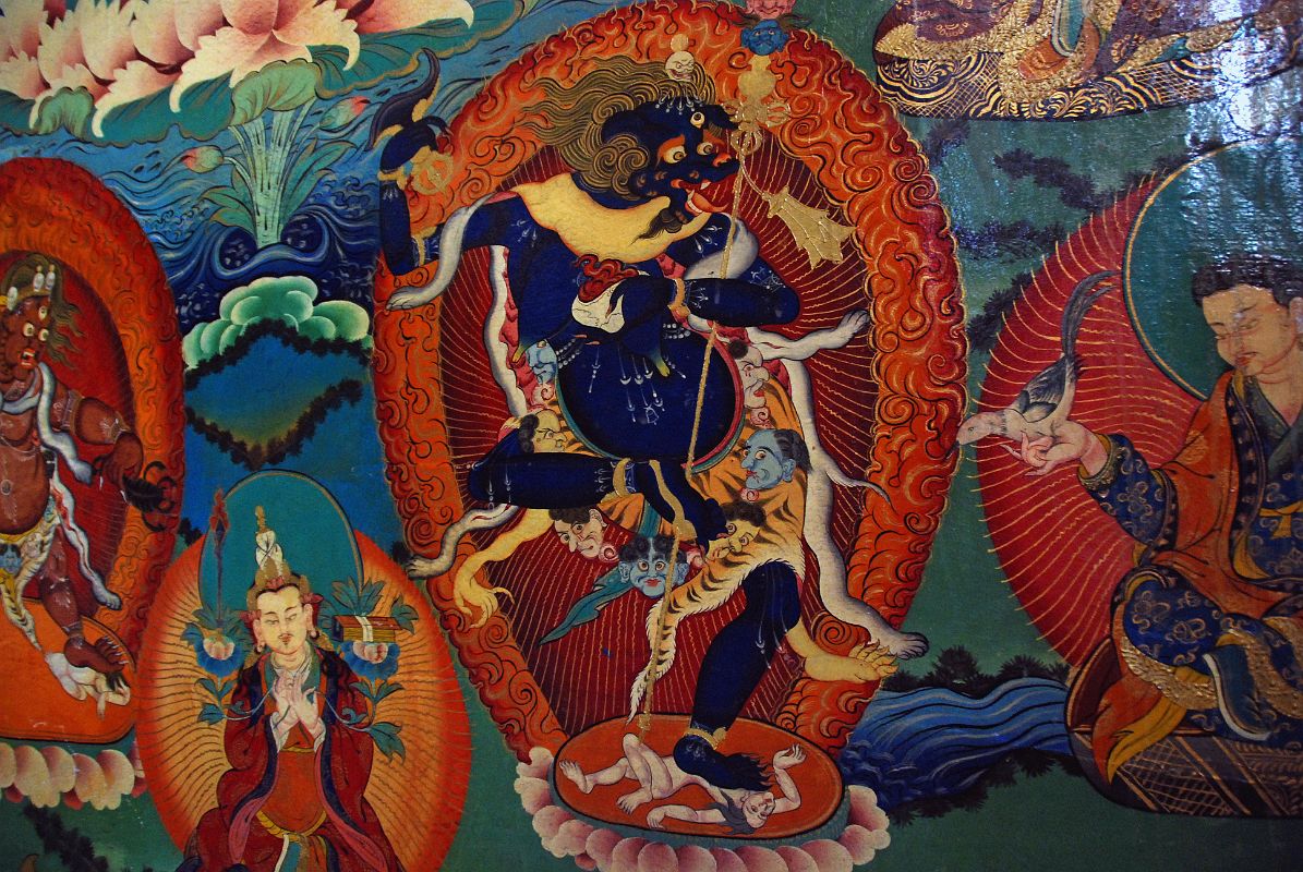 21 Rongbuk Monastery Main Chapel Wall Painting Of Simhamukha Sengdongma Lion Headed Dakini